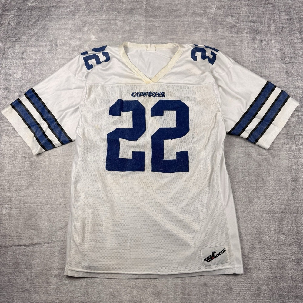 Dallas Cowboys Jersey Mens Large White #22‎ Ravens Sportswear Vtg 80s NFL